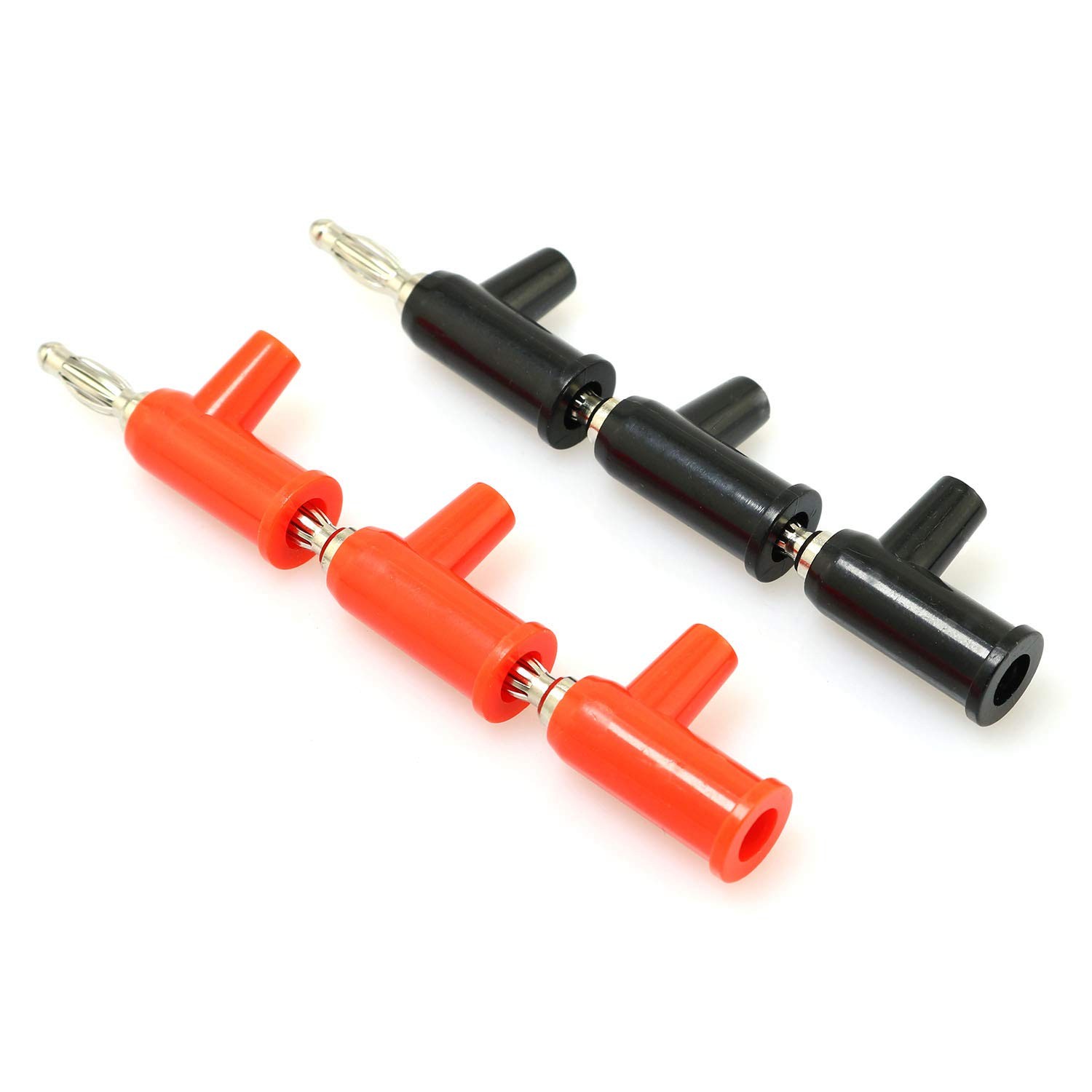 8pcs Stackable Solderless Banana Plugs 4MM (4pcs Red + 4pcs Black)