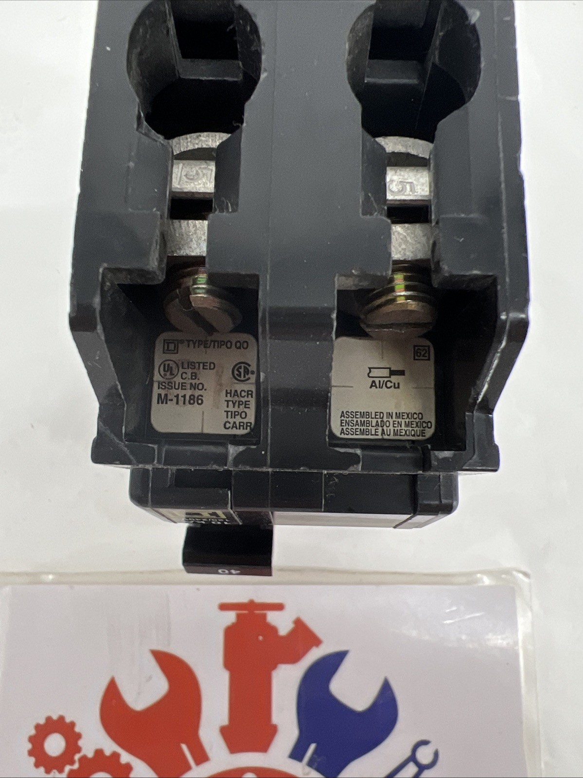 Square D QO240 Molded Case Circuit Breaker, 40 Amp, 2 Pole, Type QO, 120/240V