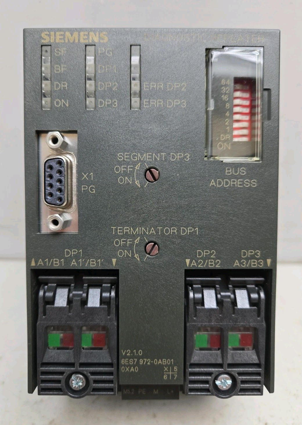 Siemens 6ES7972-0AB01-0XA0 SIMATIC S7 PROFIBUS DP Diagnostic Repeater RS485 24V