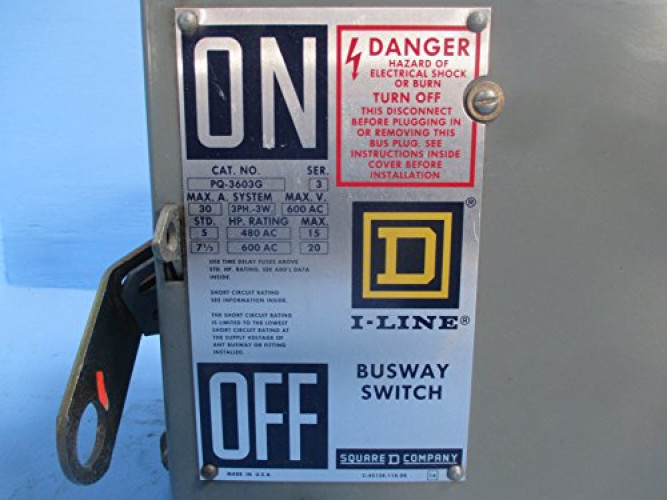 Square D PQ-3603G 30A 3PH 3W Grnd 600V I-Line Busway Switch Bus Busplug PQ3603G