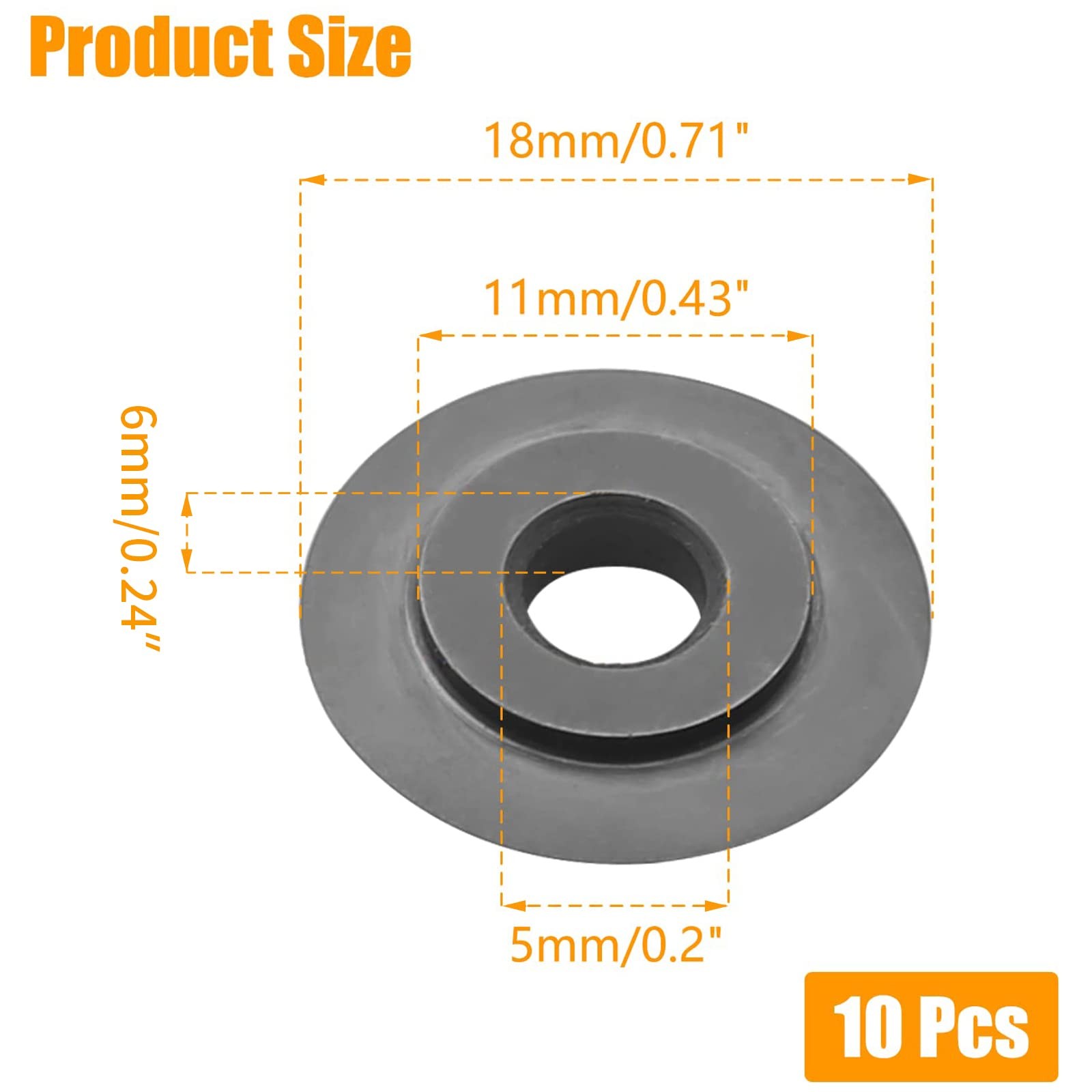 10Pcs Replacement Cutter Wheels Pipe Cutter for Tubing Cutter