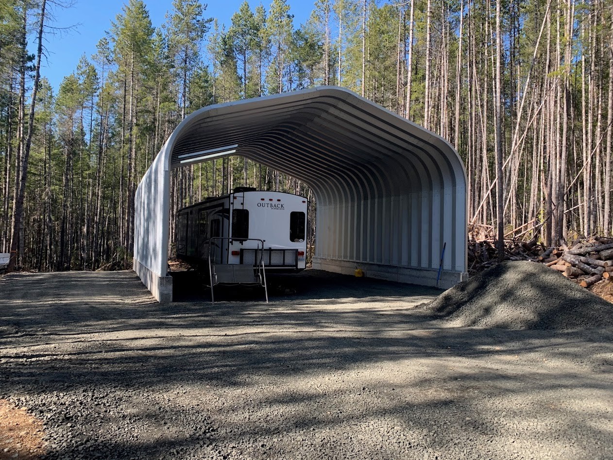 16x24x12 DuroSPAN Steel Prefab Arch Garage Building Kit Open Ends Factory Direct
