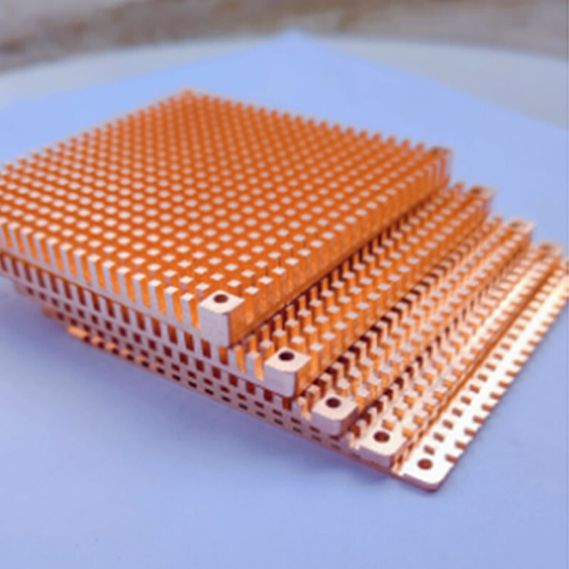 1pcs 20mm-80mm Width Pure Copper Heat Sink Four Holes 2mm 3mm 4mm 6mm Thickness