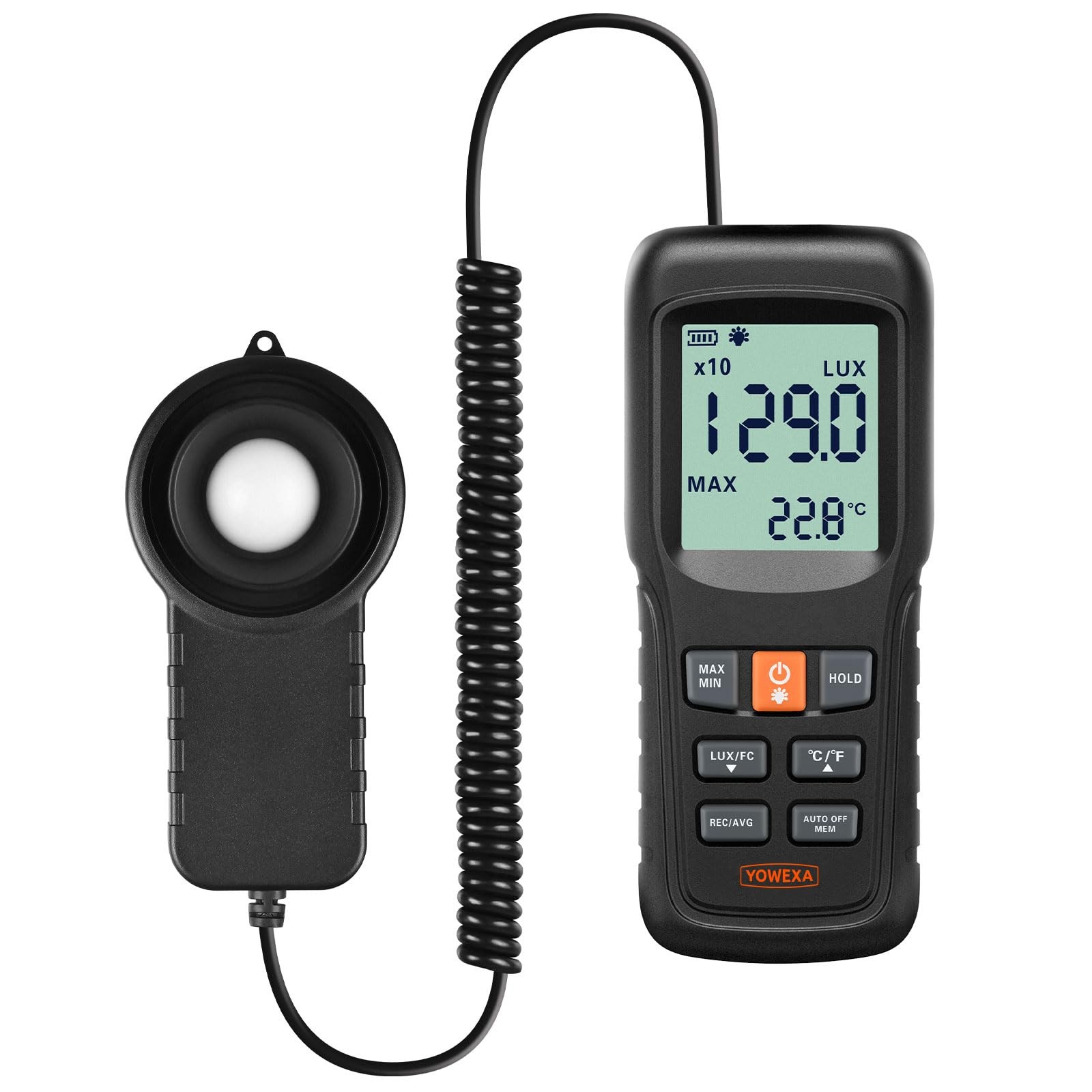 Digital Light Meter for Plants and Lighting, Split Sensor Lux Meter