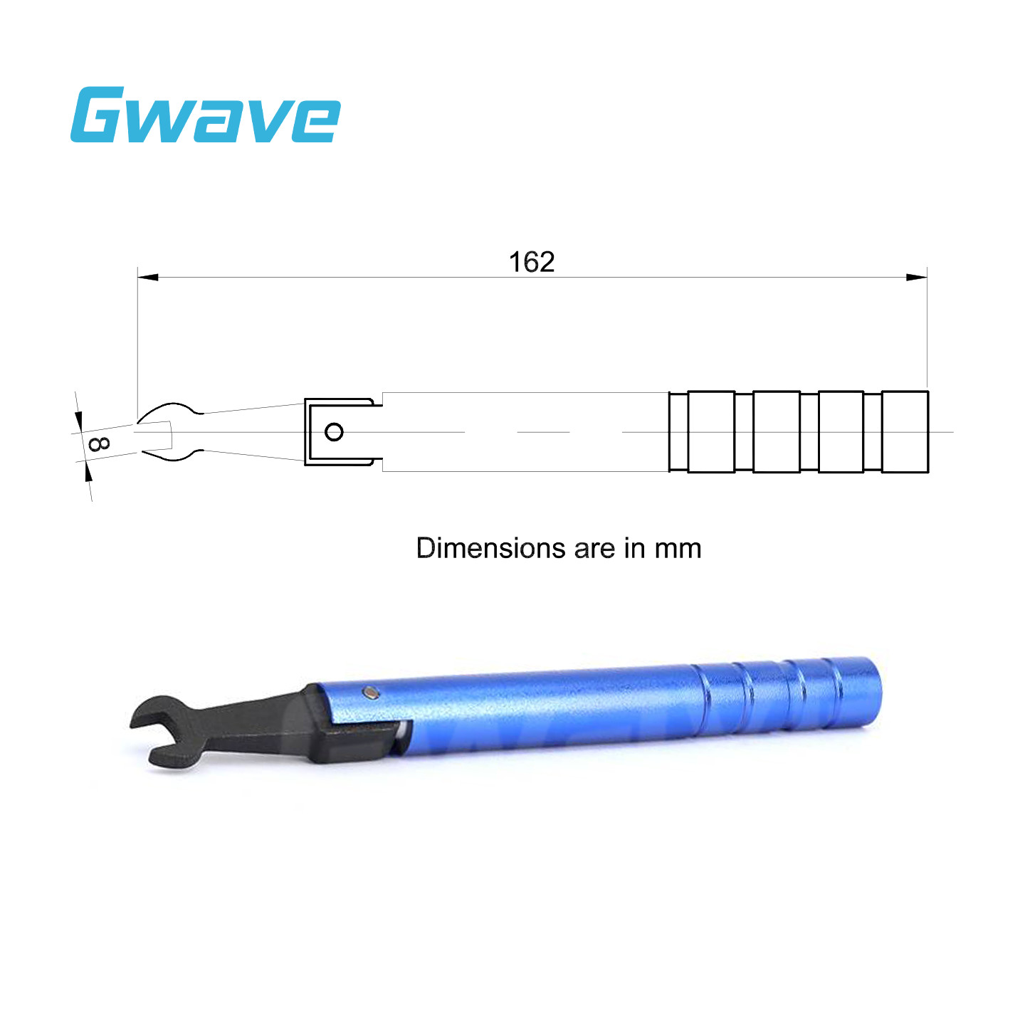 SMA/3.5mm/2.92mm/2.4mm Connectors Torque Wrench with 8mm Hex Bit, 8 in-lbs