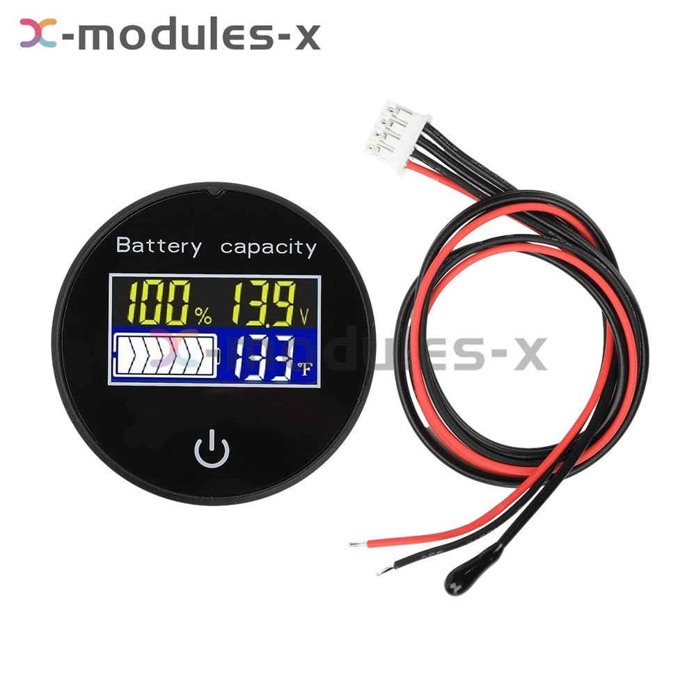 LCD Digital Battery Level Indicator Voltage Power Percentage Temperature Display