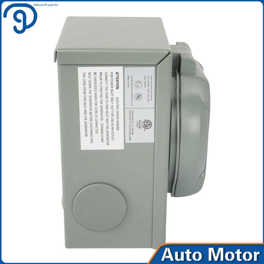 50 Amp Generator Power Cord Inlet Box Outdoor SS-2-50P CS6375 3Prong ETL Listed