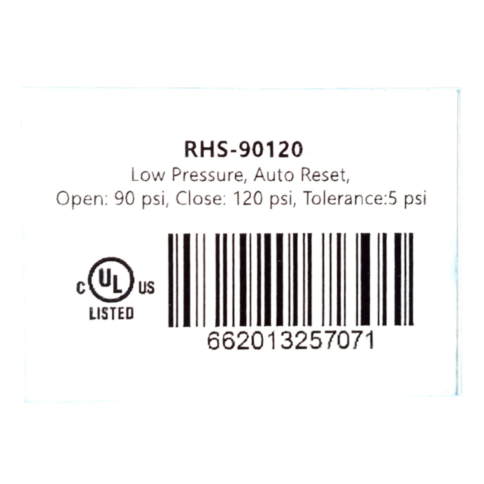 Ranco RHS-90120 Low Pressure Switch Open 90 Close 120 PSI HVAC Refrigeration