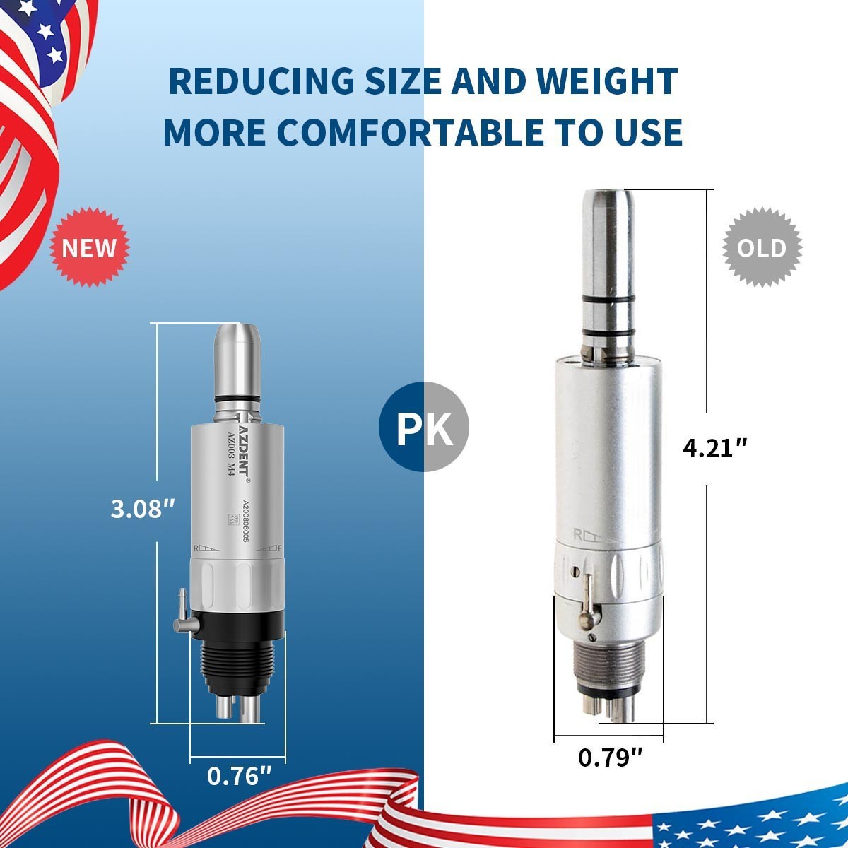 Dental Slow Speed Handpiece Air Motor E-type Internal/ External Water Spray M4