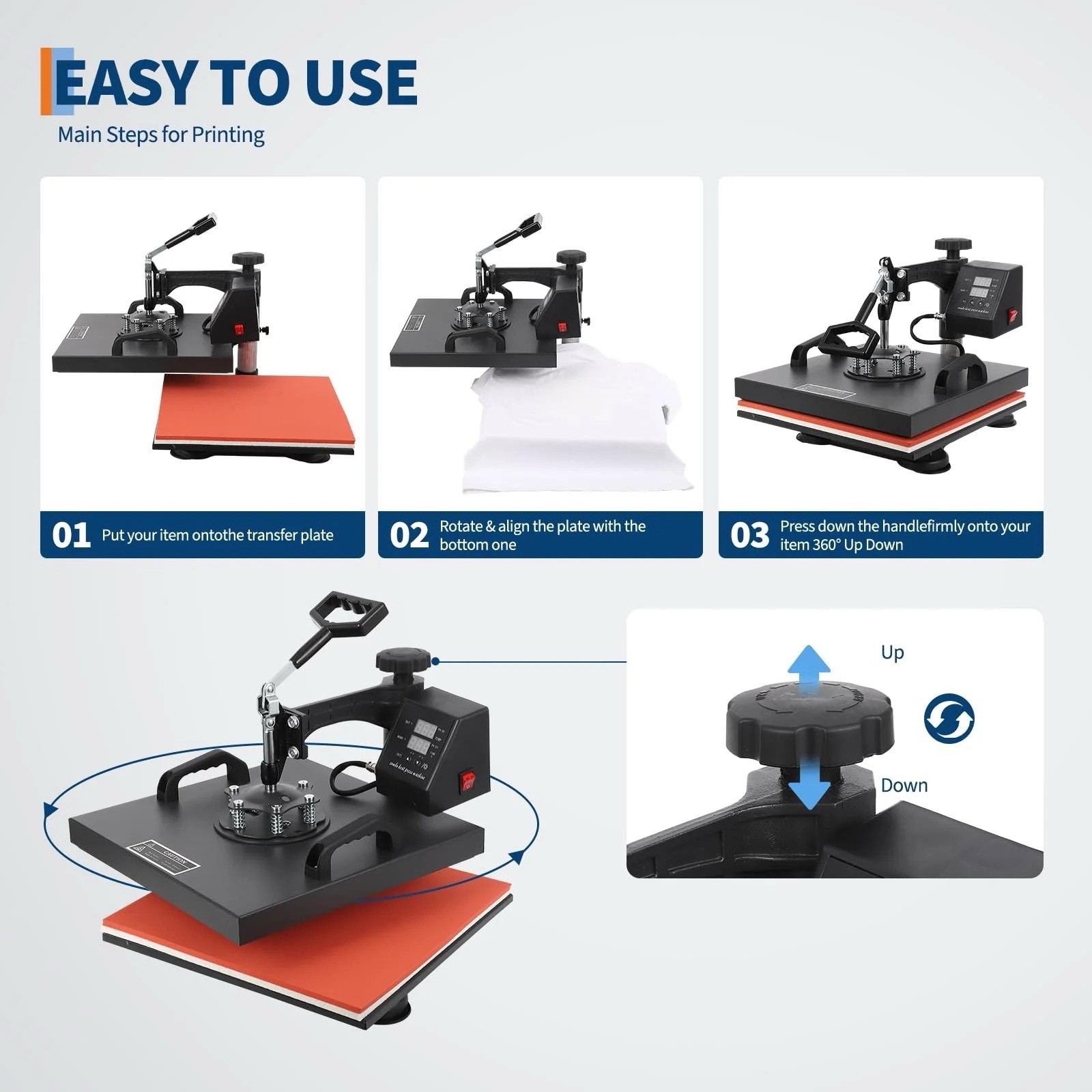 Carejoy 8-in-1 Digital Transfer Sublimation Heat Press Machine