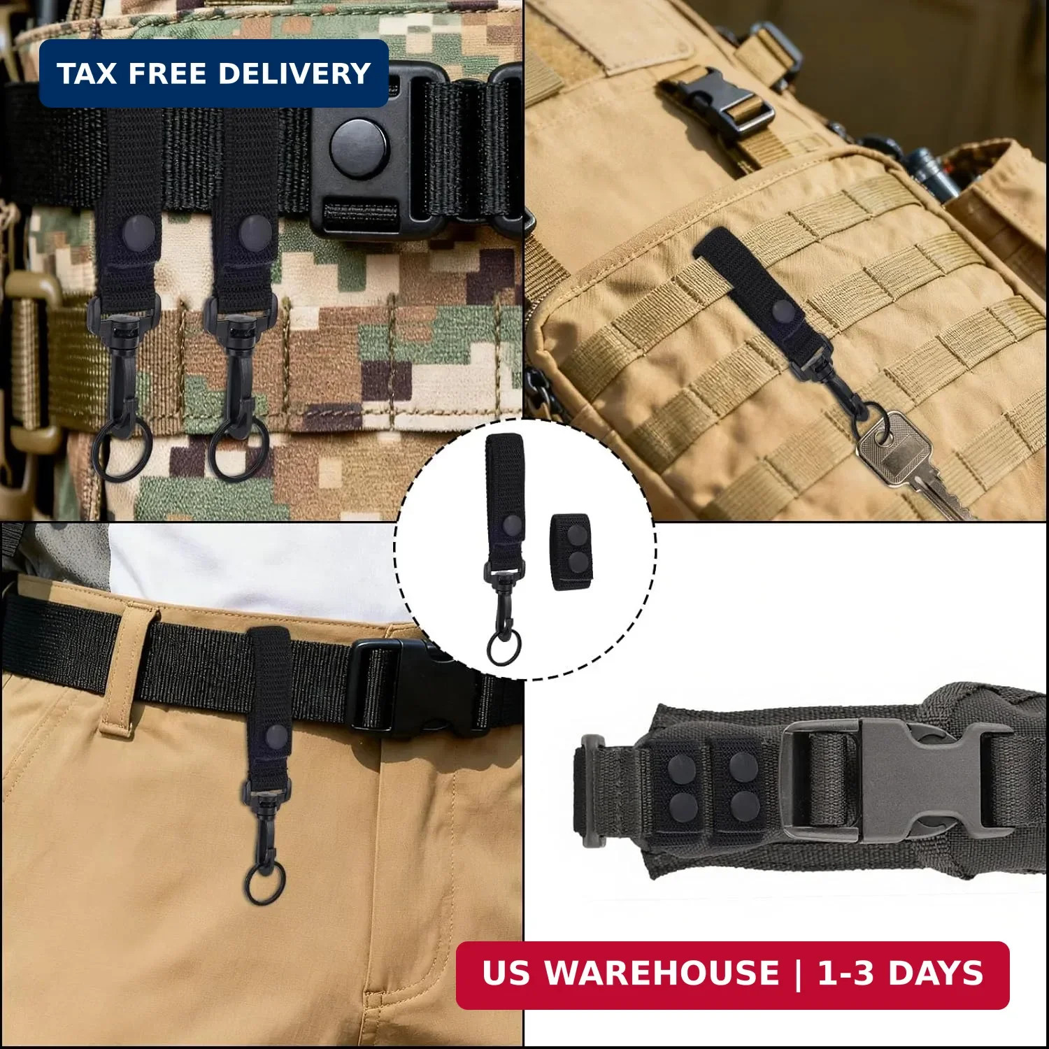 8 Pcs Belt Keepers for Duty Belt, Nylon Basketweave Belt Keepers for 2″ Wide Pol