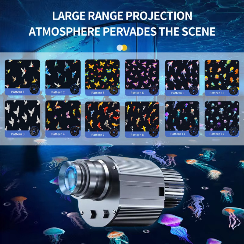 60W-600W Fish Dynamic Effect Pattern Projection Logo Gobo Projector Holiday Gift