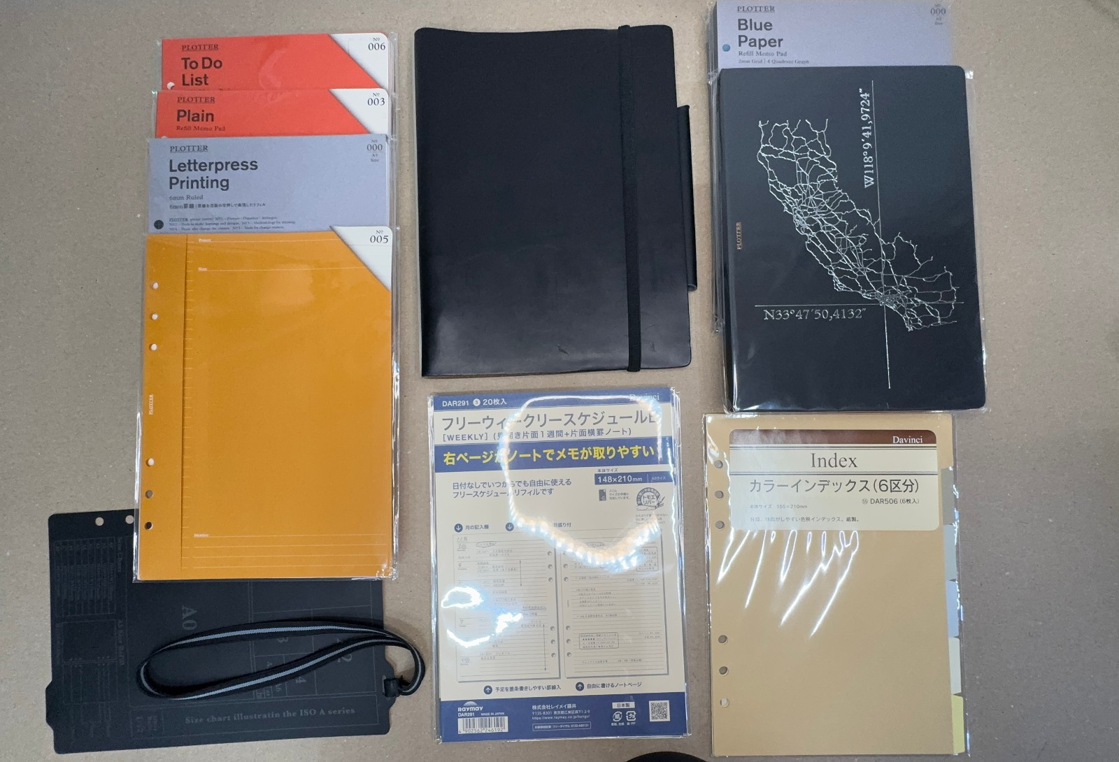 PLOTTER A5 Leather Notebook, Black & Matte Silver with Lots of Extras