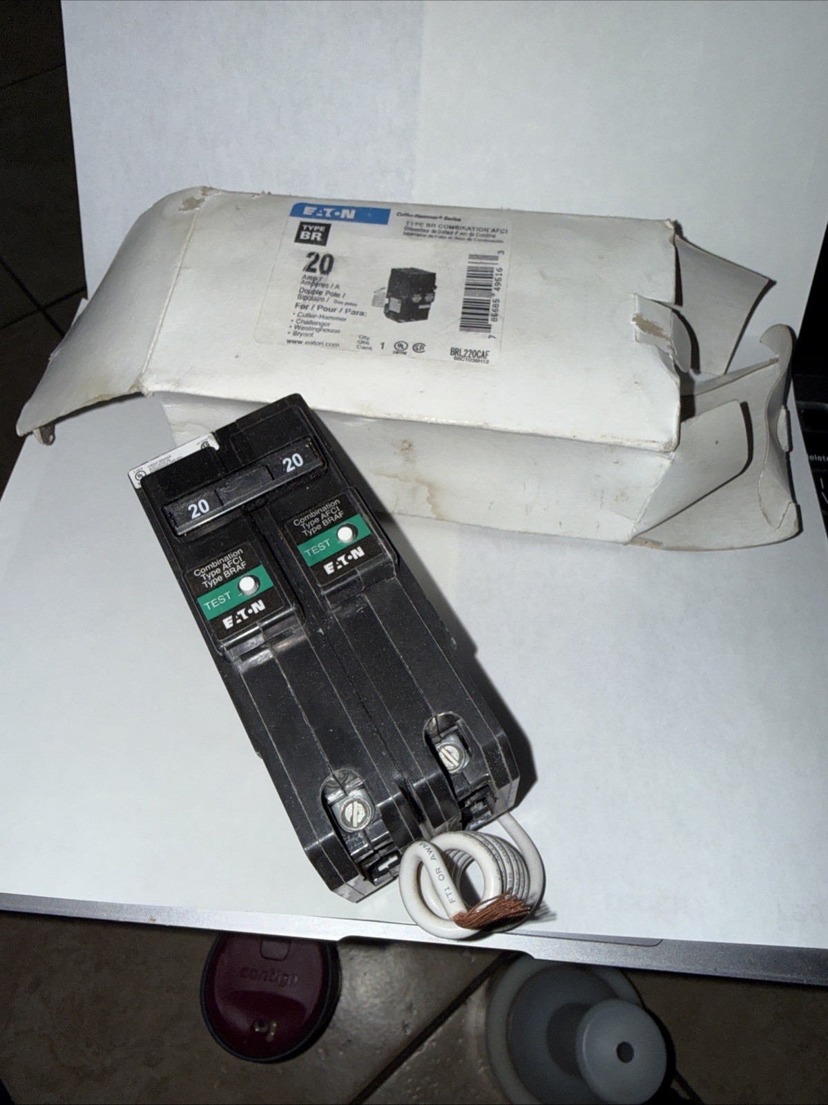 NEW Eaton BRL220CAF Arc Fault Circuit Breaker AFCI 2 POLE 20 AMP 120/240 V