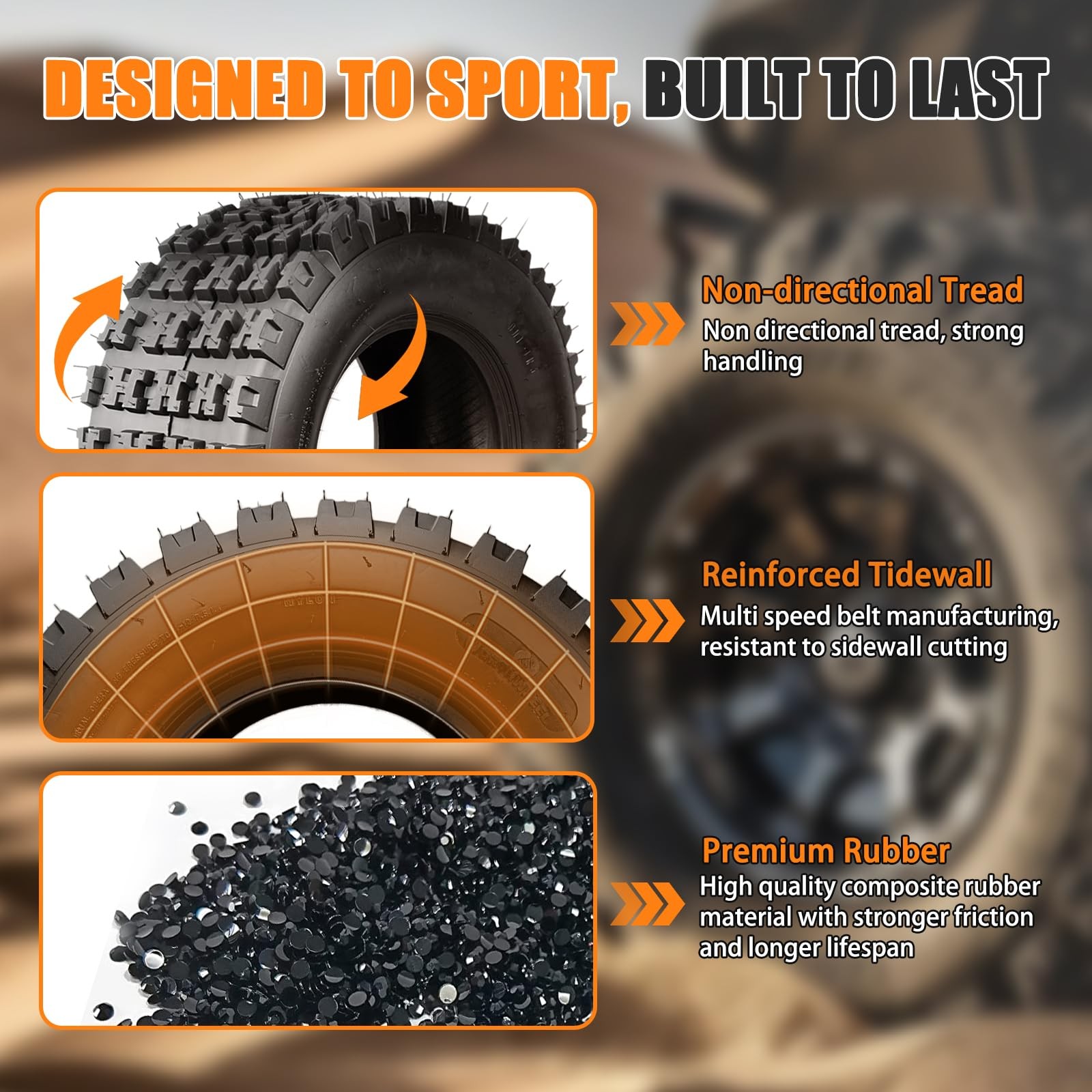 20×10-9 ATV UTV Quad Tires 4PR Tubeless Sport All Terrain Set of 2