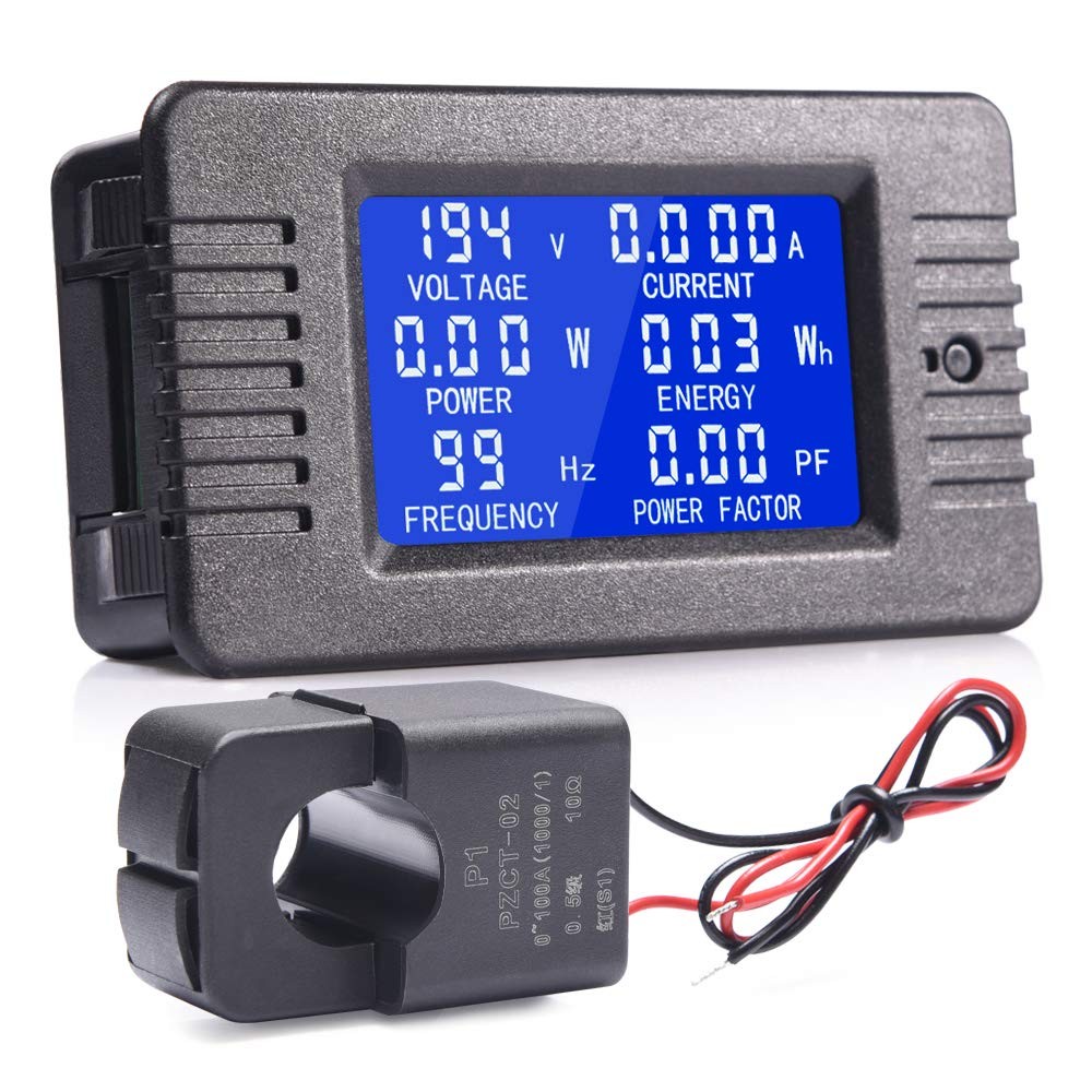 80-260V 100A LCD Display AC Volt Meter Amp Multi-meter Power Monitor Panel Kit