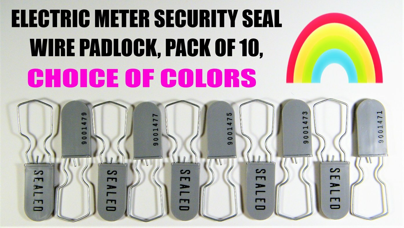 ELECTRIC METER SECURITY SEAL & SPECIALTY PADLOCK SEALS, COLOR OPTIONS, TEN-SEALS