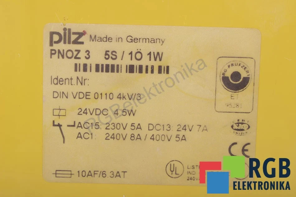 PNOZ 3 474894 PILZ – Refurbished – 24 Months Warranty