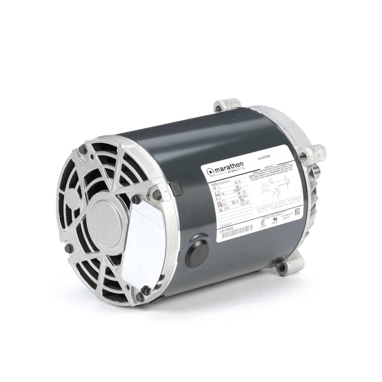 Marathon H217 Electric Motor 1/3 HP 1725 Rpm 1PH 115 Volt 56CZ Frame 5KH35JN121