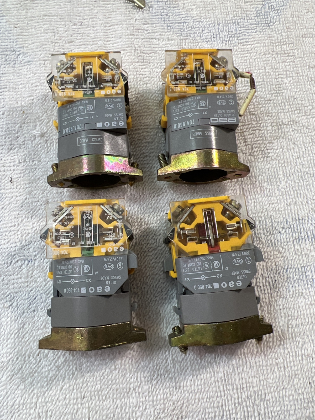 Mixed Lot EAO series 704 luminated Pushbuttons, Contact Blocks