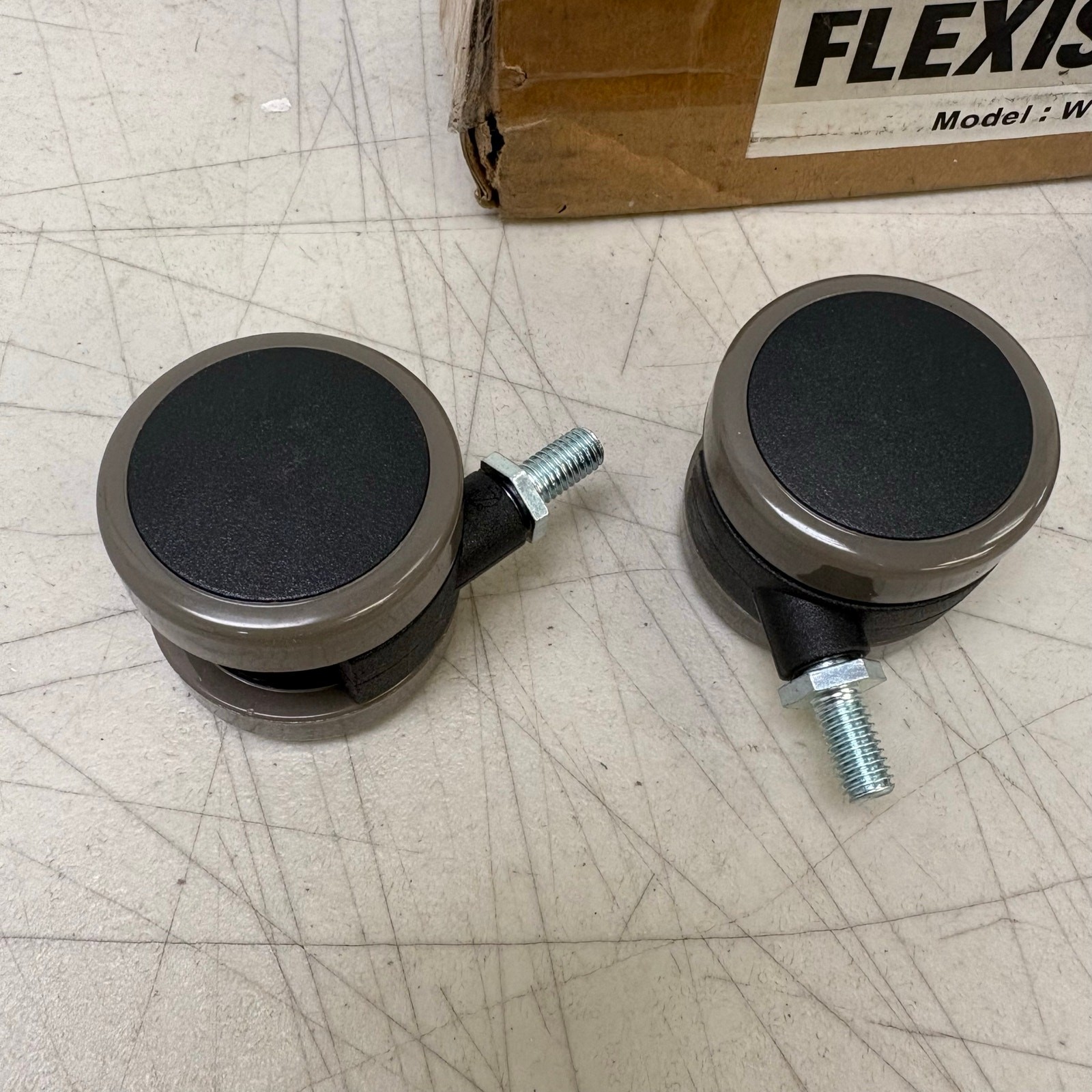 Flexispot Standing Desk Casters W1, Set of 4, Office Desk Wheels – Gray/Black