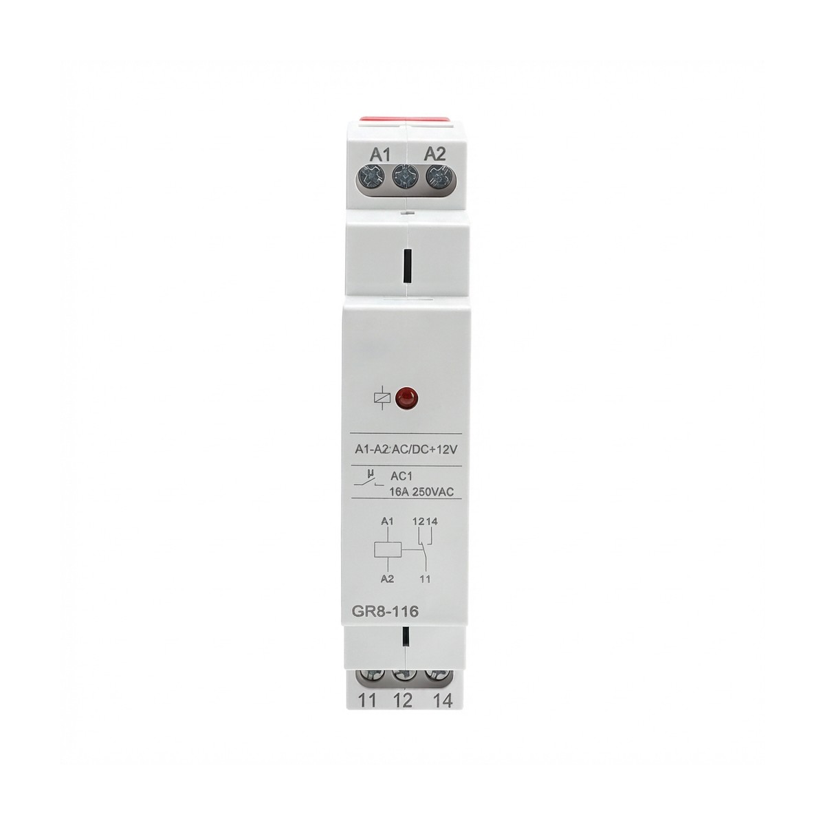 Intermediate Relay Auxiliary Relay 1SPDT RELAYS 16A Din Rail GR8-116 AC/DC12V
