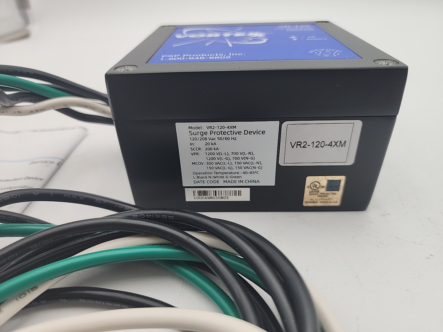 PSP Vortexx™ Series R – VR2-120-4XM 120/208V 3ph Surge Protector; F4-3