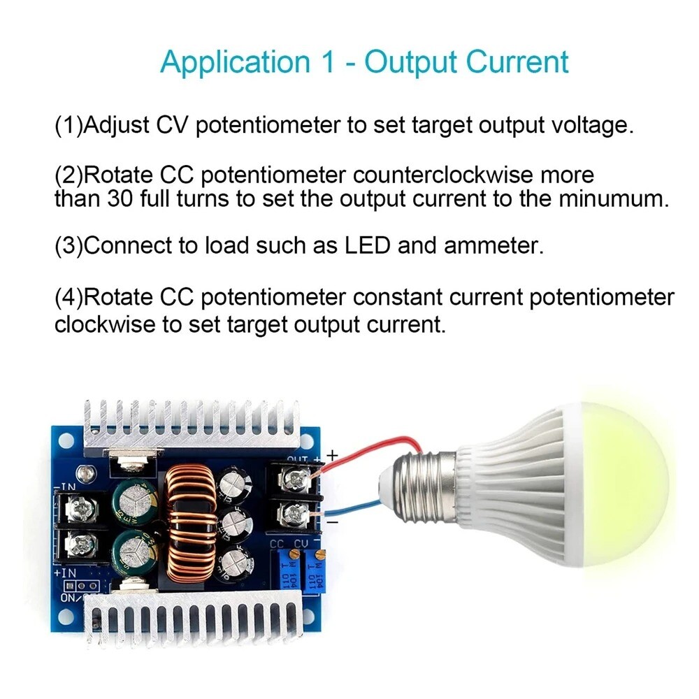 4x DC Converter 20A 300W Step Down Buck-Boost Power Adjustable Charger Board US