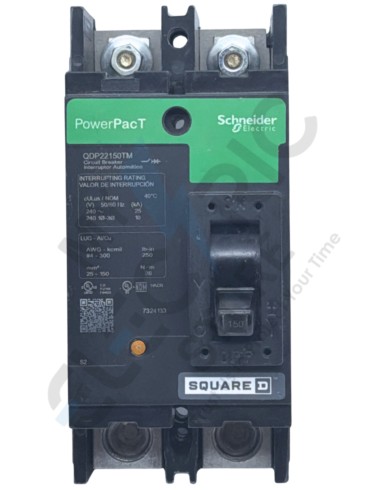 Square D QDP22150TM 150A 2-Pole PowerPact Q Bolt-On Breaker 240V 25kA NEW
