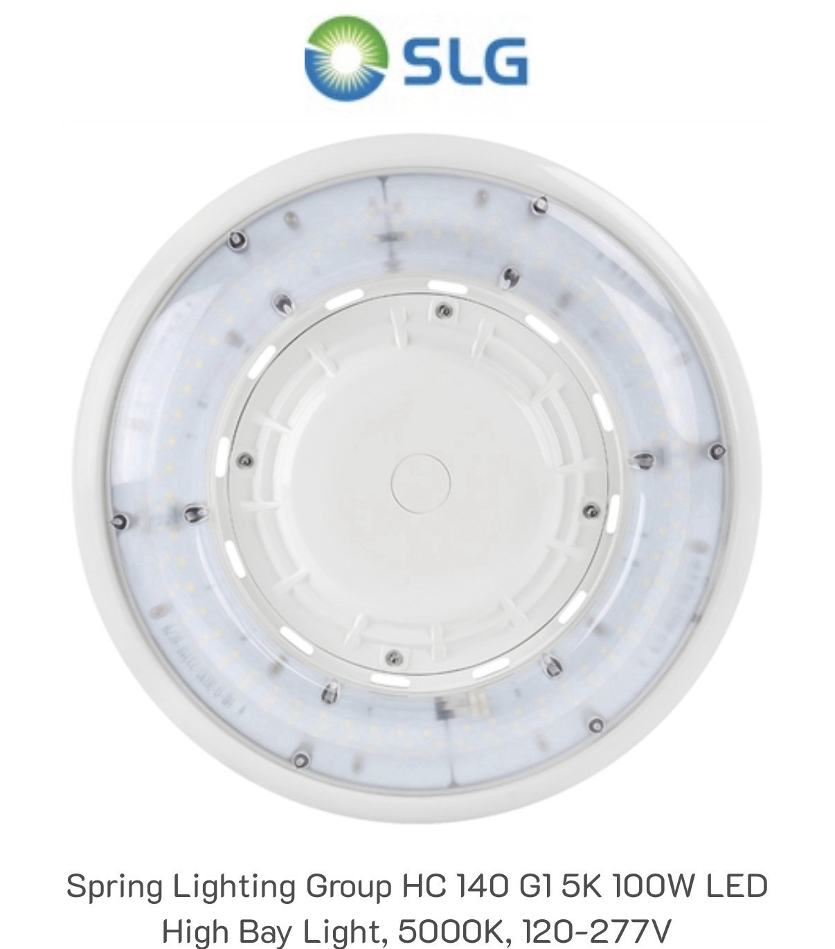 Spring Lighting Group HC 140 G1 5K 100W LED Round High Bay Light, 5000K,120-277V