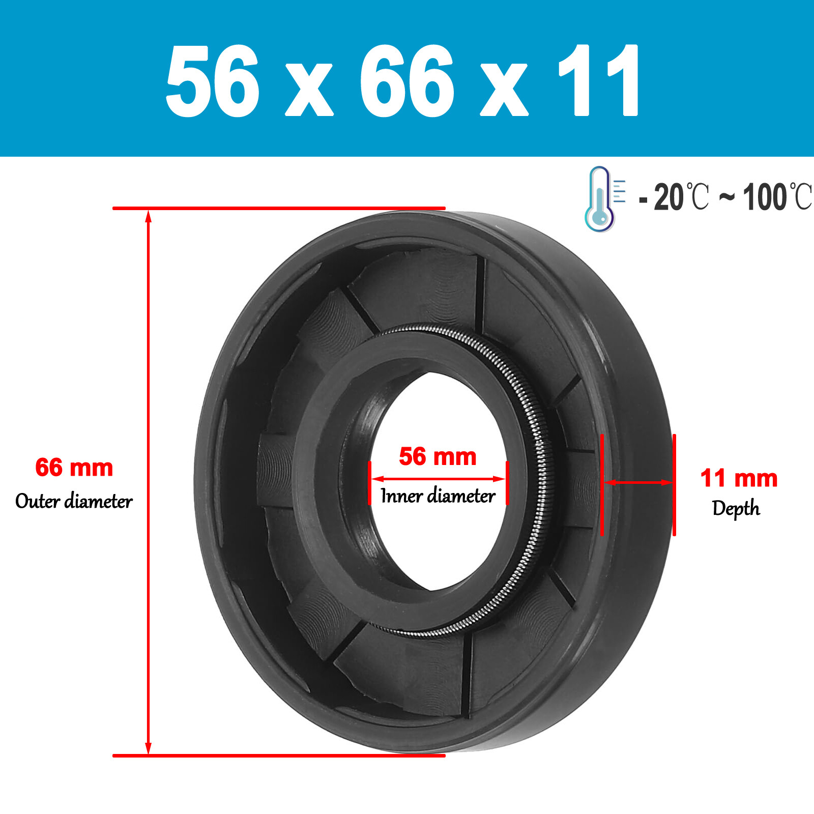 NBR Rotary Shaft Oil Seal /Lip Seal Nitrile 56mm to 60.5mm Shaft pick your size