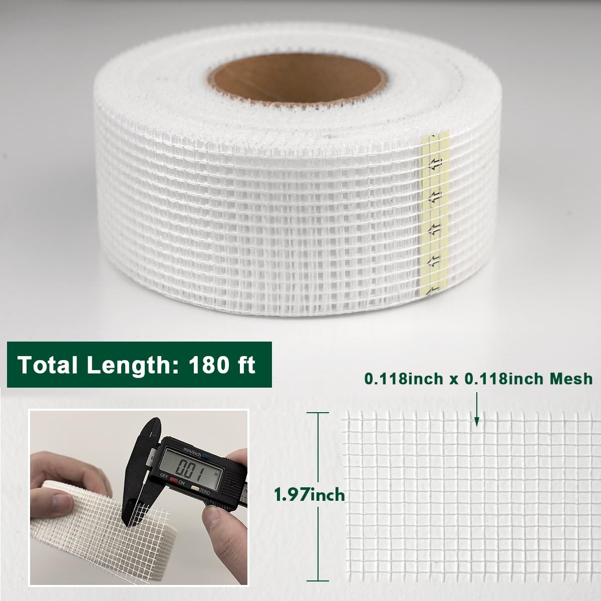LIOUXUE Drywall Joint Tape 1.97IN x 180 FT, 1.97 inches x 180 feet, white