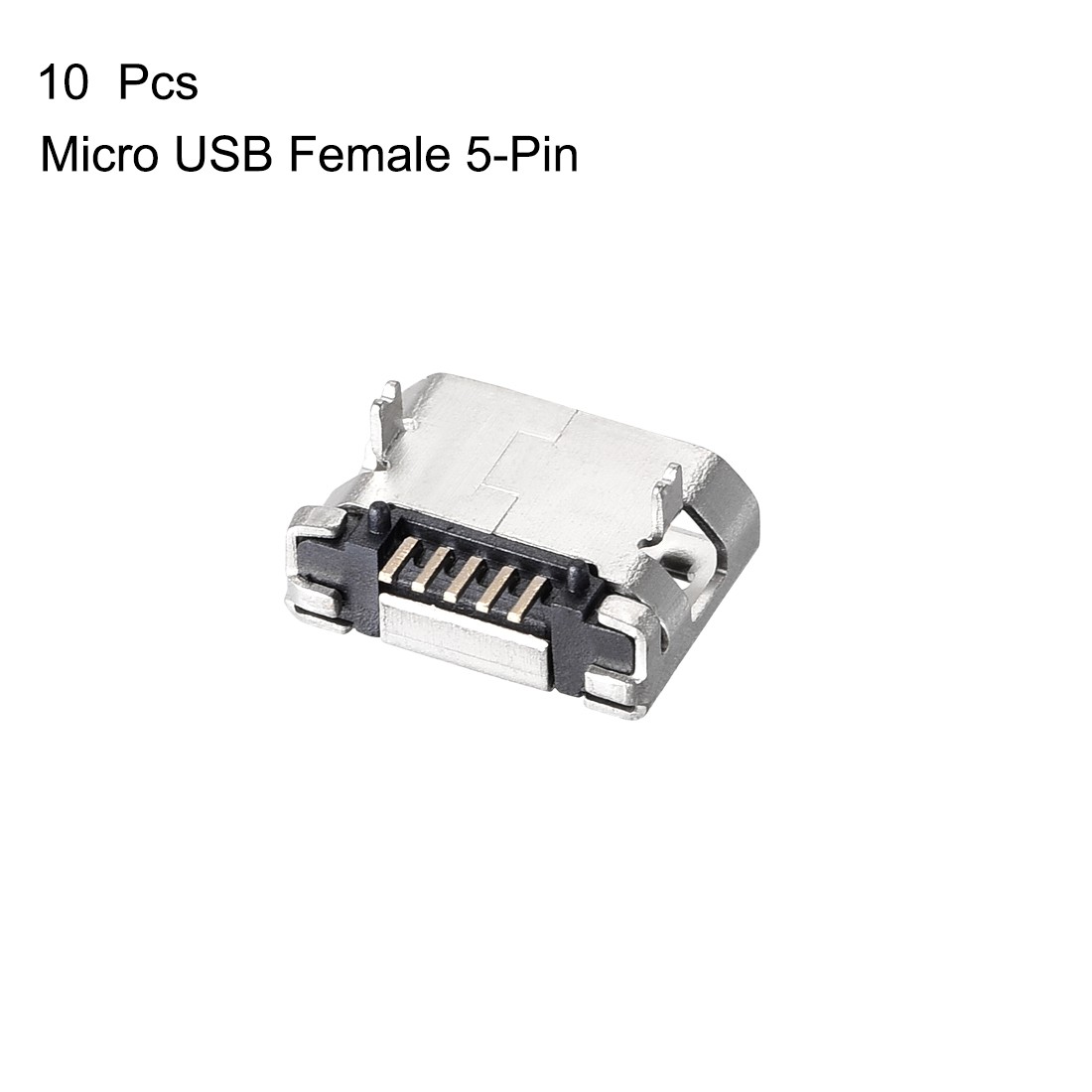 10Pcs 5-Pin DIP 180 Degree, Micro USB Female Socket Connector Repair Adapter
