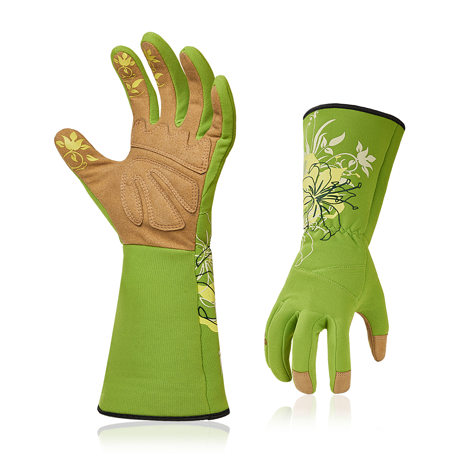 Vgo 1Pair Synthetic Leather Gardening Gloves, Washable Work Gloves (SL7445)