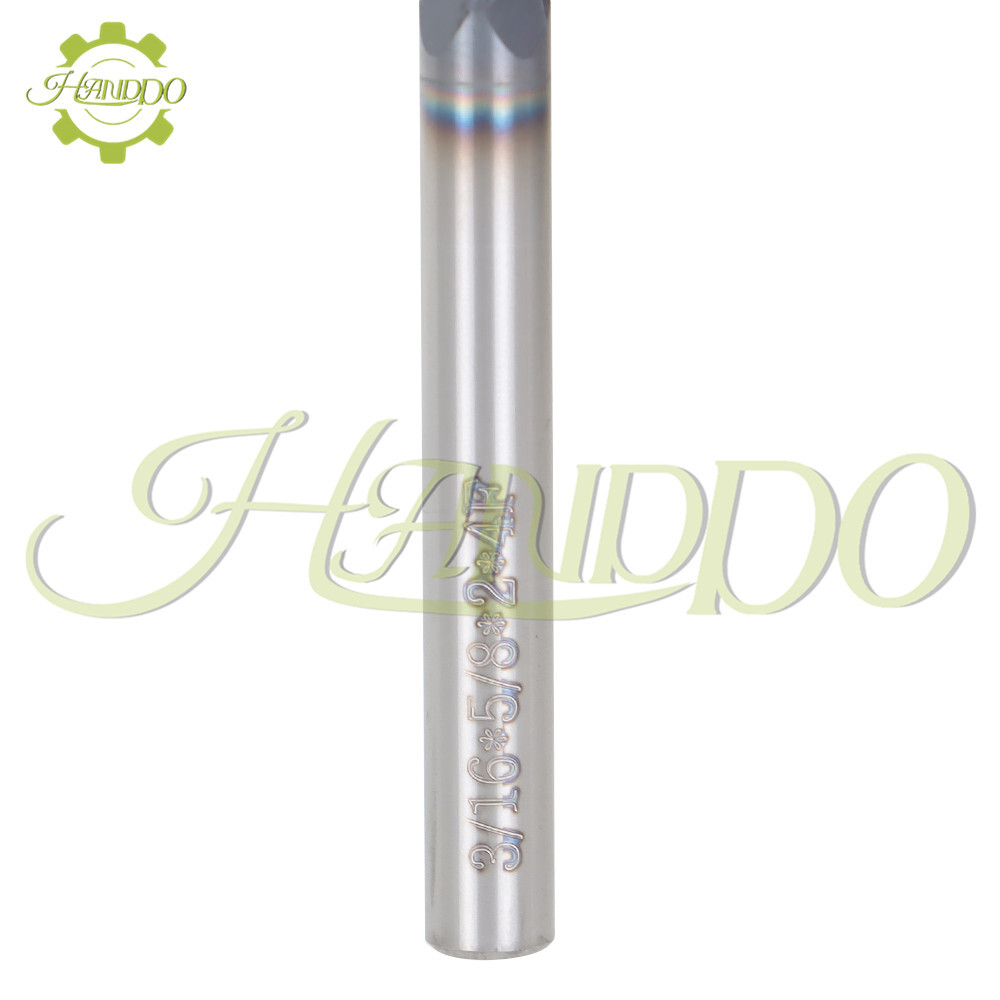 5 Pcs 3/16″ 4 Flute 2″ Overall Length Regular Carbide End Mill – TiALN COATED