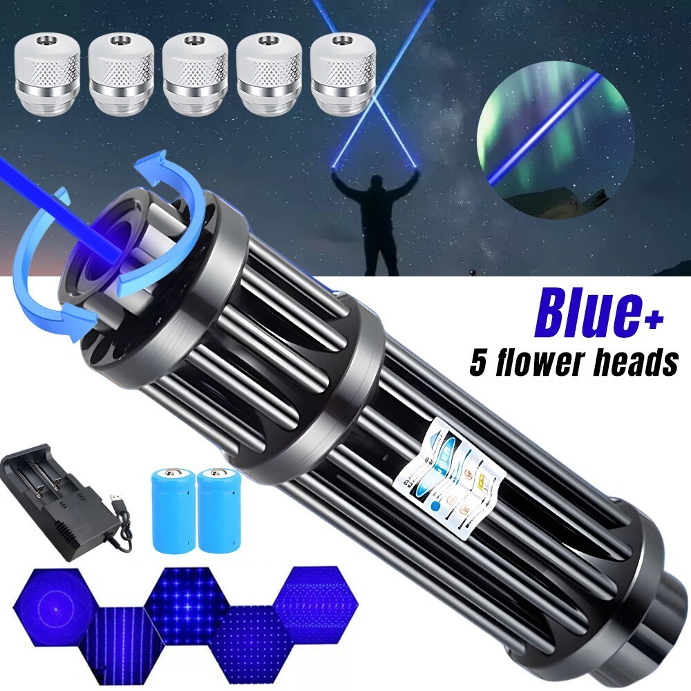 New 450nm Laser Pointer Pen Visible Beam Light Zoom Focus Lazer Blue US