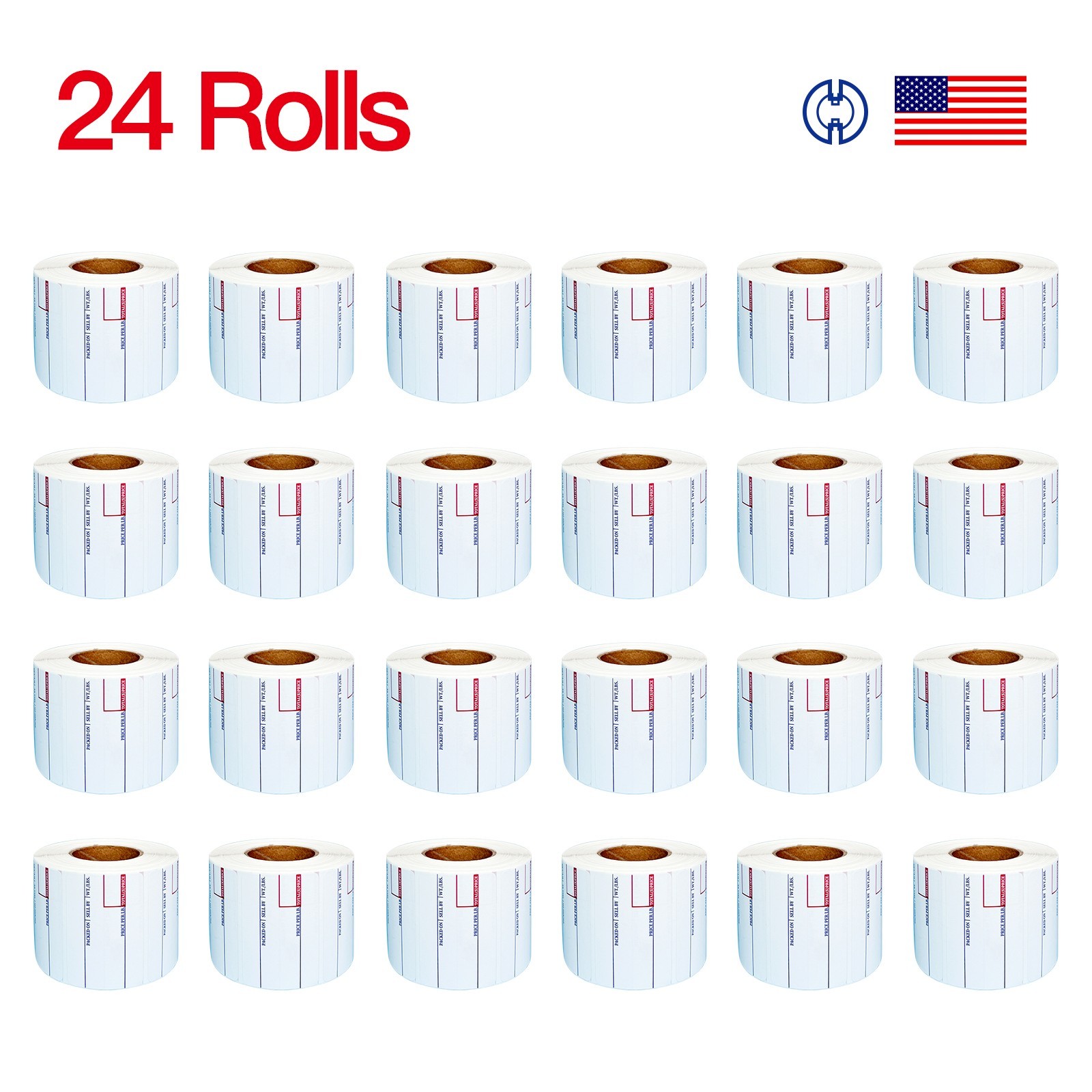CAS LST-8010 Printing Scale Label, 58 x 40 mm, UPC 24 Rolls Per Case Box