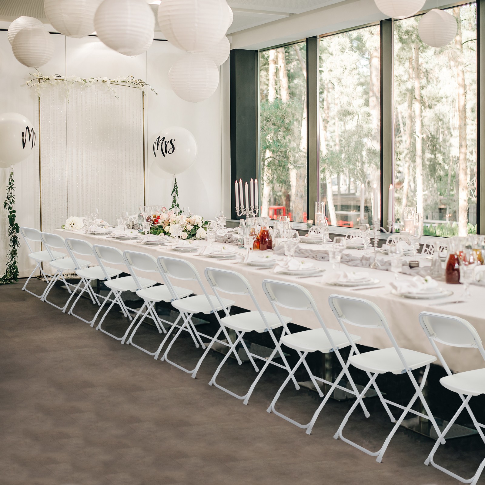6-10PCS Wedding Party Event Quality Commercial Plastic Stackable Folding Chairs