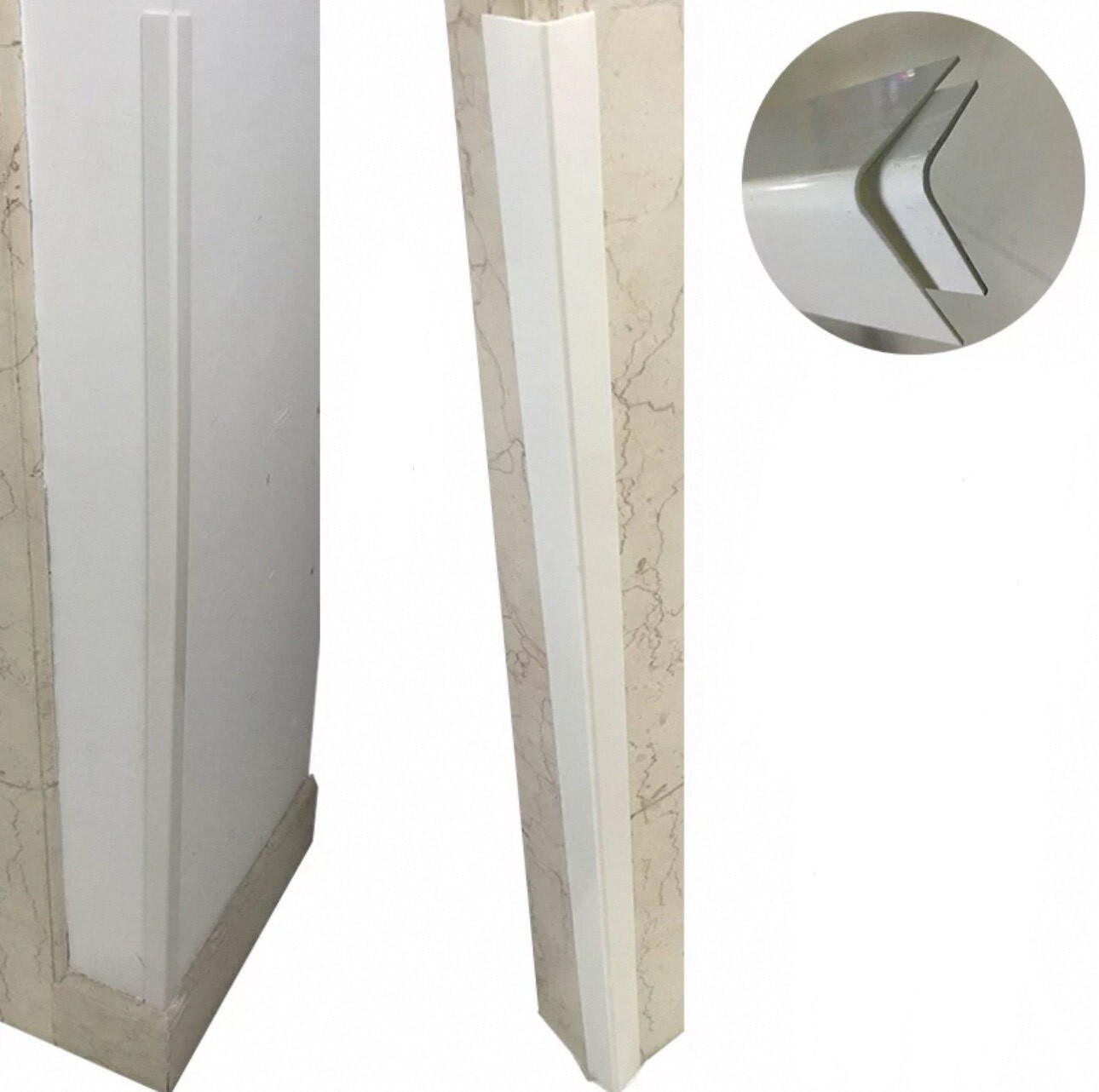 PVC Plastic Corner Protector 90 Degree Angle Edge Guard for Wall Stairs 47 in