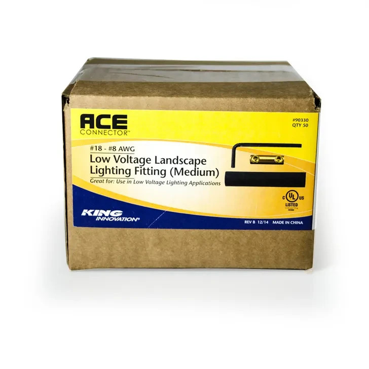 King Innovation Ace Connector Low Voltage Landscape Light Fitting Medium-50PCS
