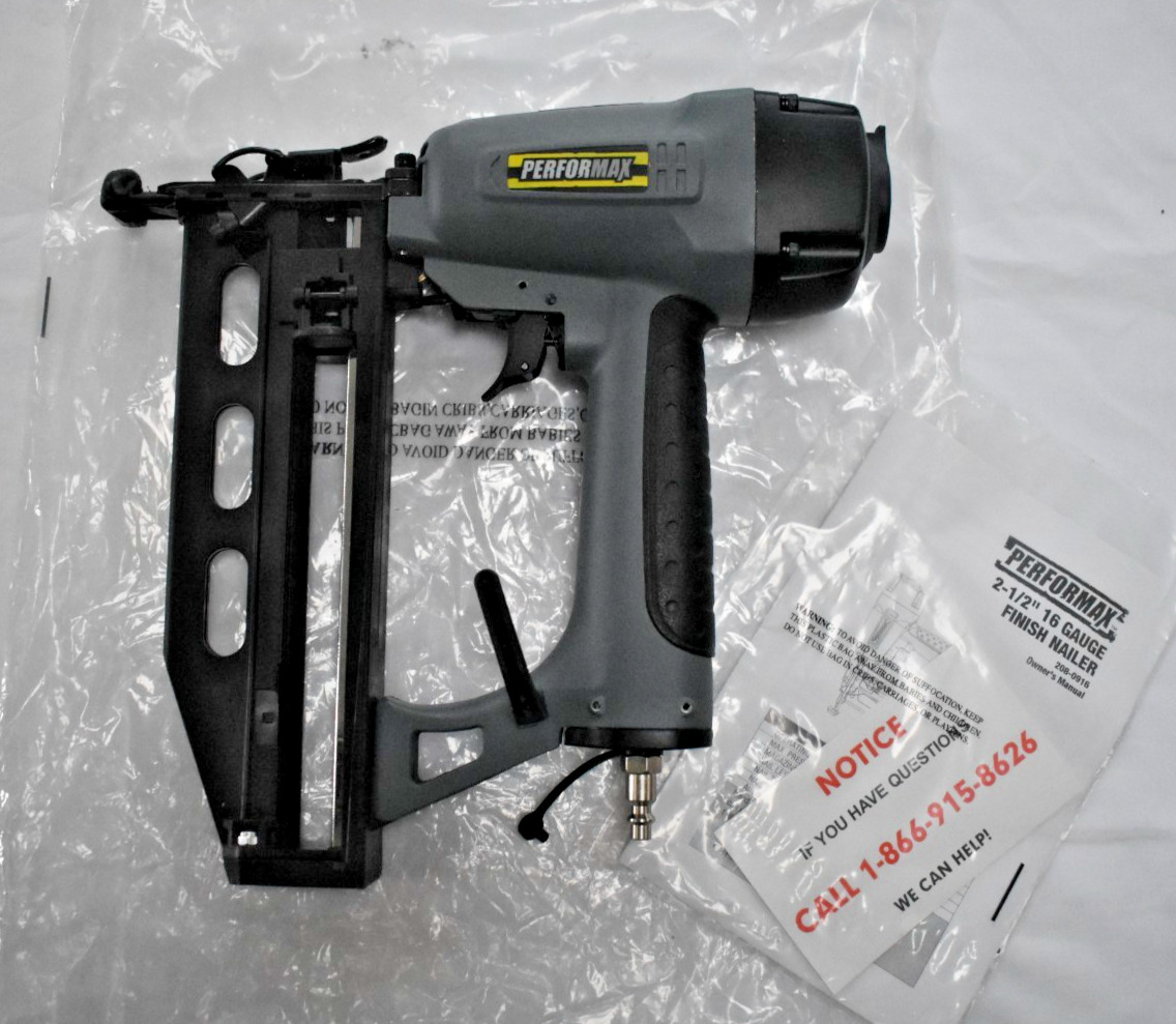 Performax Pneumatic 16 Gauge Straight Finish Nailer Adjustable Drive Depth