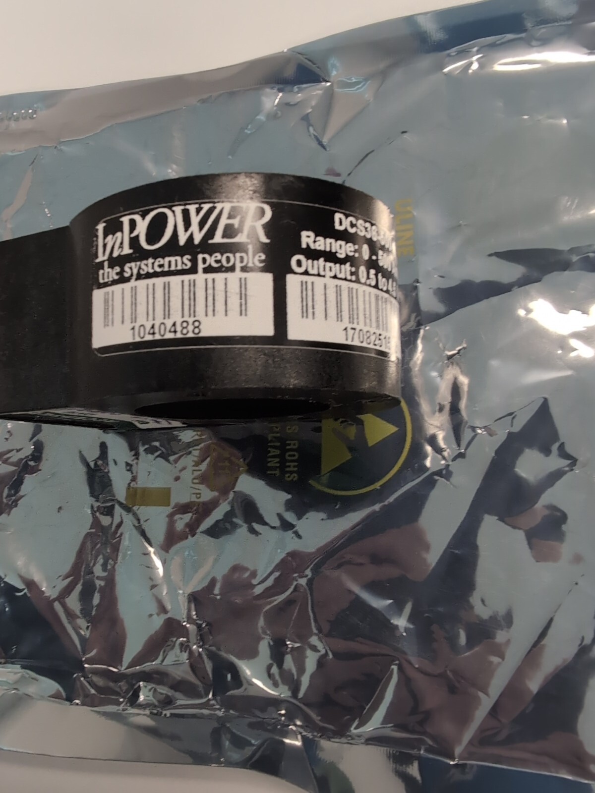 New InPower Inductive DC Current Sensor DCS36-500-1 0-500A, 0.5- 4.5V (Qty 2)