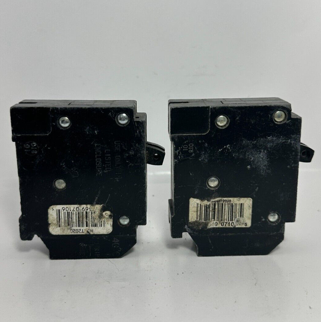 (Lot of 2) Square D Type HOMT 20 Amp Double Pole 2-Pole Circuit Breaker