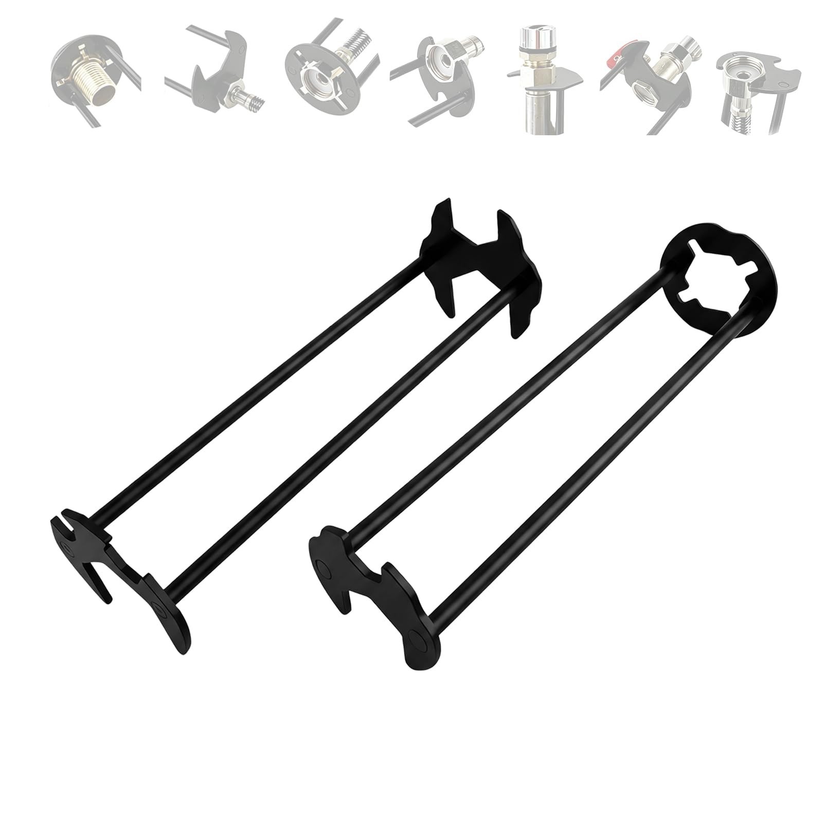 2PCS Multifunctional Sink Wrench, 7-in-1 Basin Faucet Wrench with 360 Rotatin…