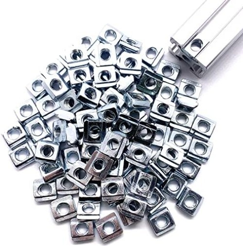 100pcs M5 Hammer Head T-Nuts – Polished Carbon Steel for T-Slot Profiles