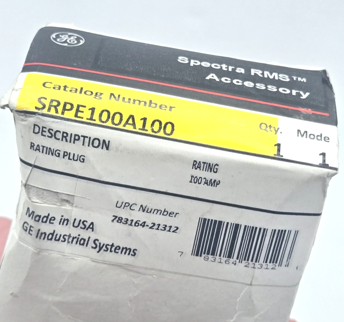 *NEW* GE SRPE100A100 Spectra RMS Rating Plug 100A SE150 Power Break II OEM