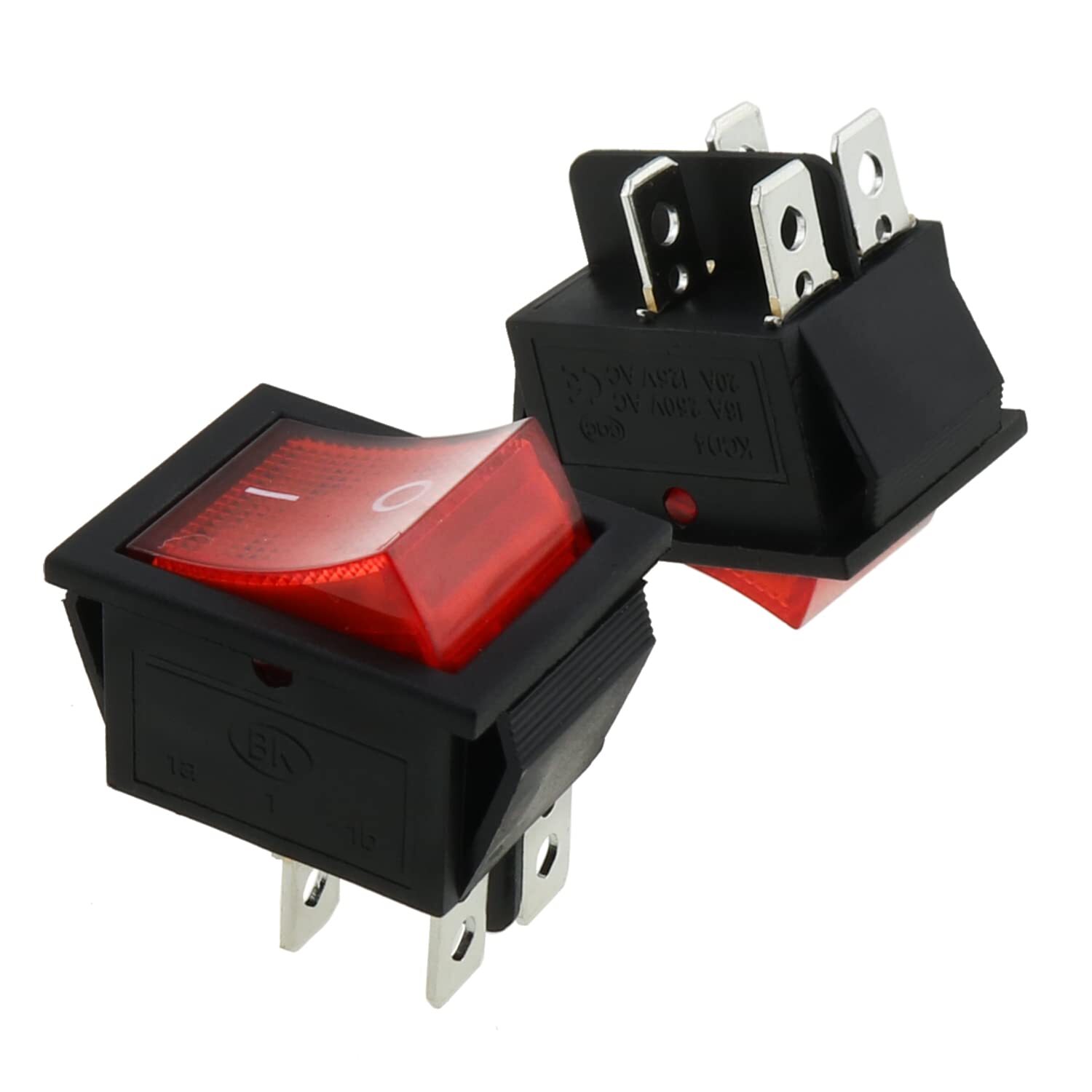 2pcs Rocker Power Switch KCD4-201 16A 250V AC 4 Pin 2 Position ON/Off Power S…