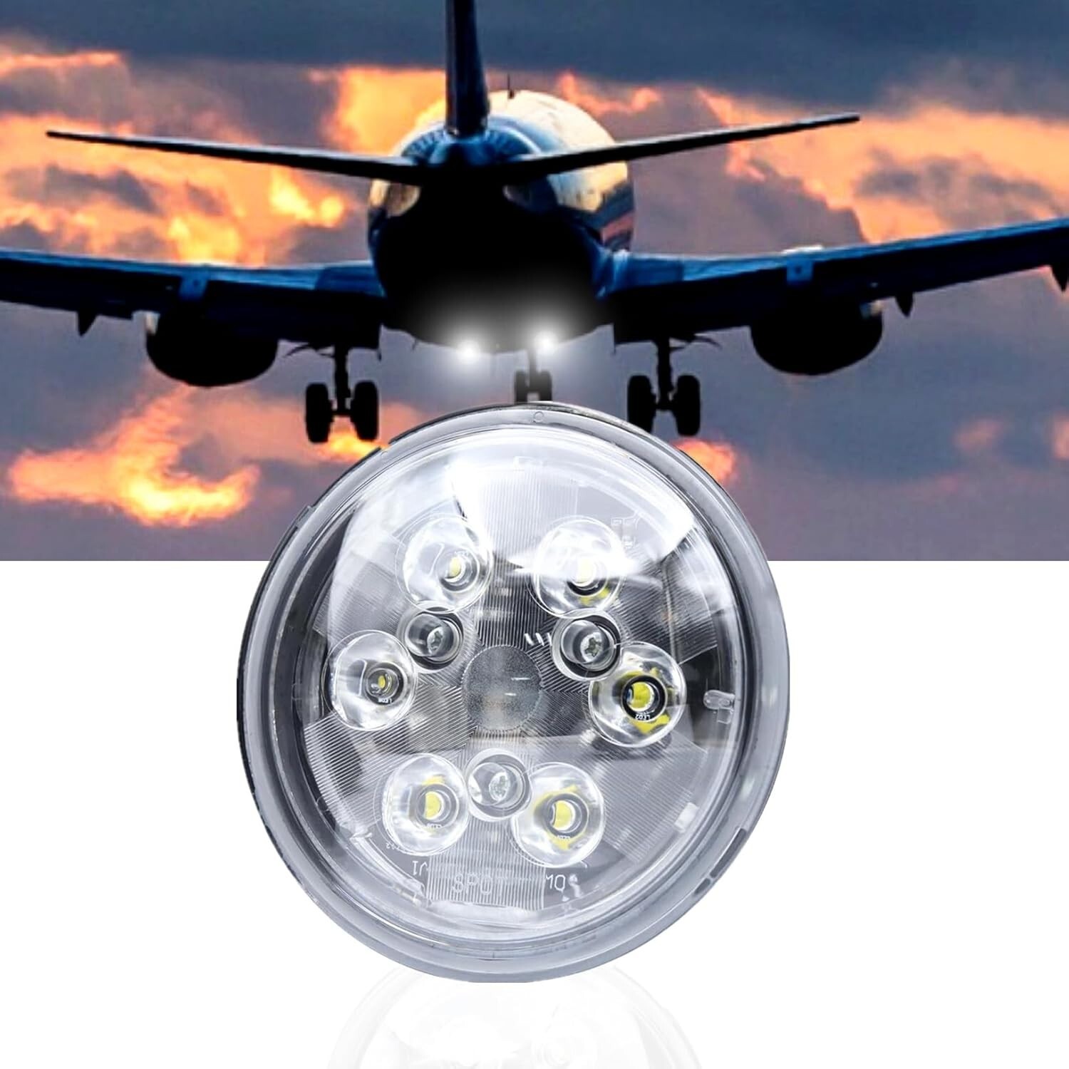 LED PAR36 Aviation Grade Aircraft Landing Light 4-1/2″ 115mm DC 12V 6000 Lumens