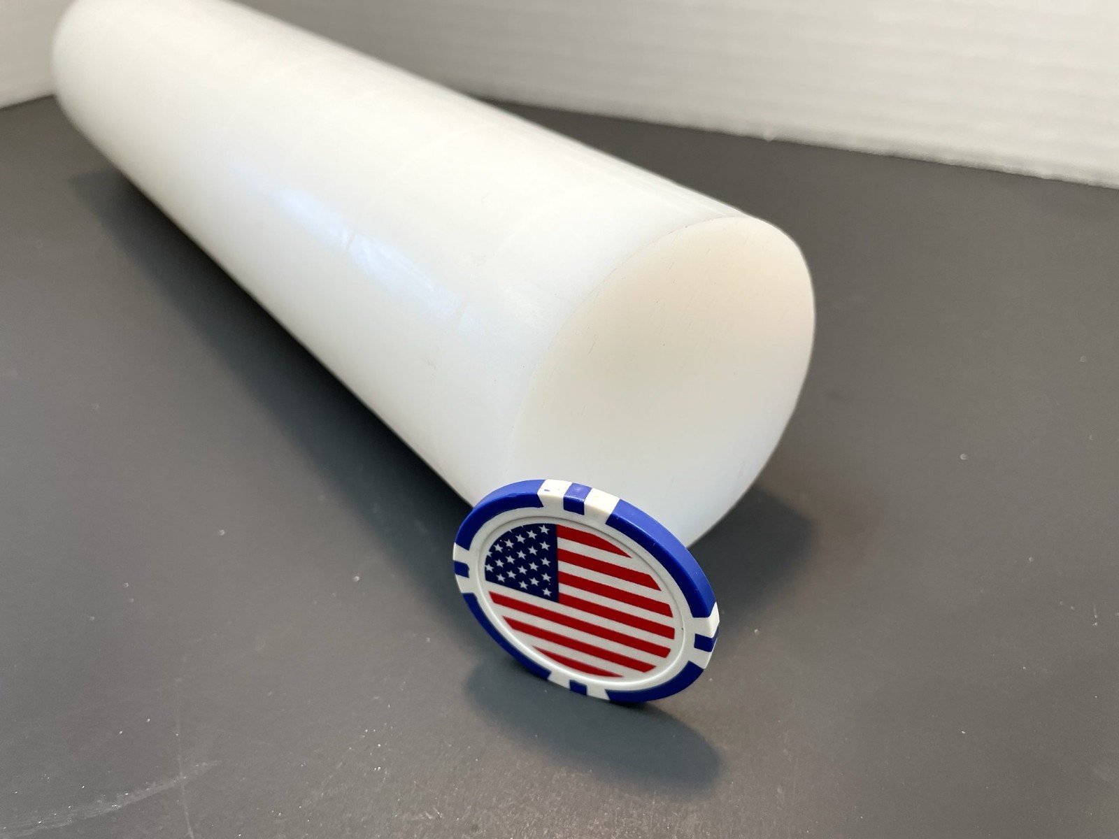 UHMW White Round Rod 2.50 Diameter x 12″ Long, 1 Unit, Extruded