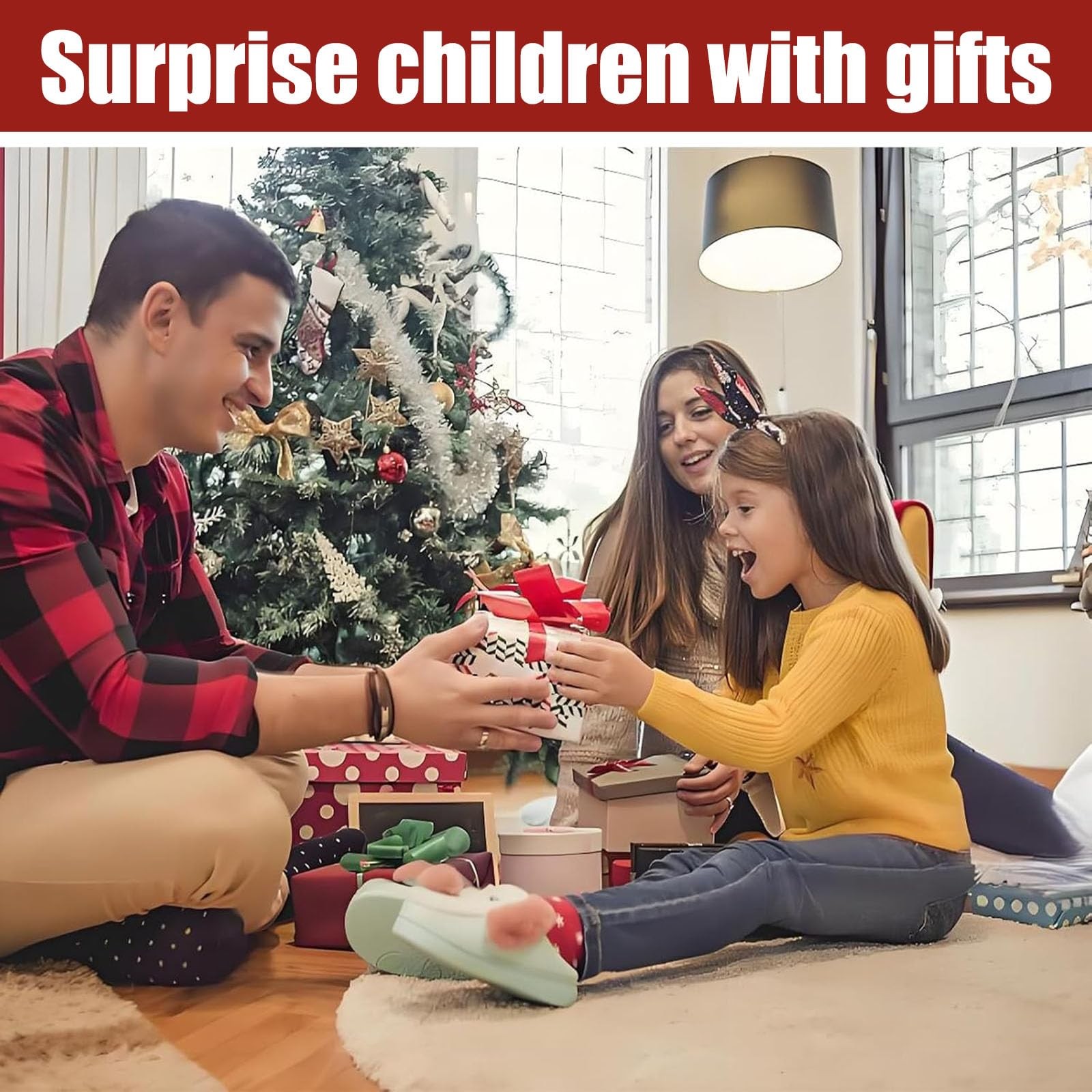 3PCS Christmas Cash Gift Envelope, 2026 New 6.69″ x 28.35″, Green+Red+Blue